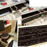 Bildersammlung vom Zusammenbau des Fräsanschlag und CNC Teile in Siebdruck